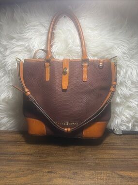 Dooney & Bourke Brown and Tan Leather Tote